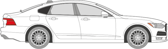 Afbeelding van Zijruit rechts Volvo S90 (DONKERE RUIT)