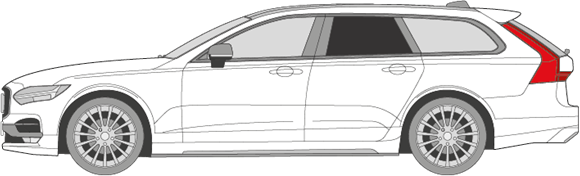 Afbeelding van Zijruit links Volvo V90 (DONKERE RUIT)