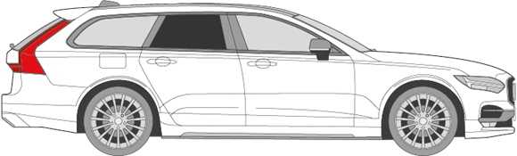 Afbeelding van Zijruit rechts Volvo V90 (DONKERE RUIT)