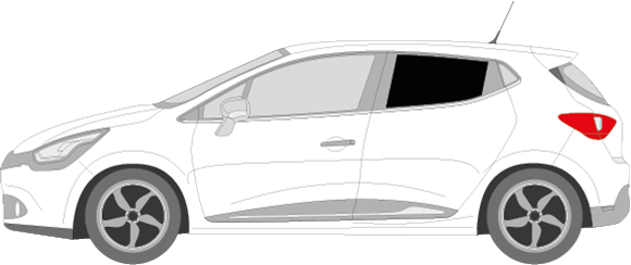 Afbeelding van Zijruit links Renault Clio 5 deurs (DONKERE RUIT)
