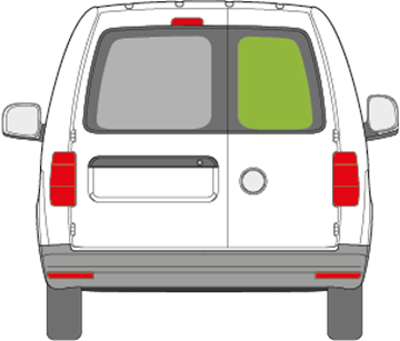 Afbeelding van Achterruit rechts Volkswagen Caddy zonder ontdooiing