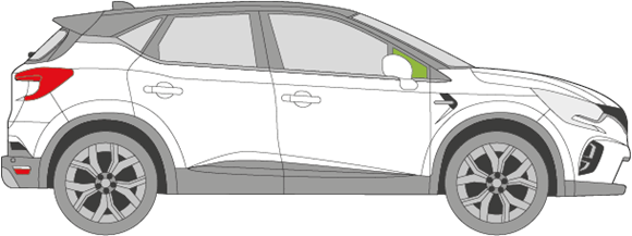 Afbeelding van Zijruit rechts Renault Captur