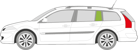 Afbeelding van Zijruit links Renault Mégane break 