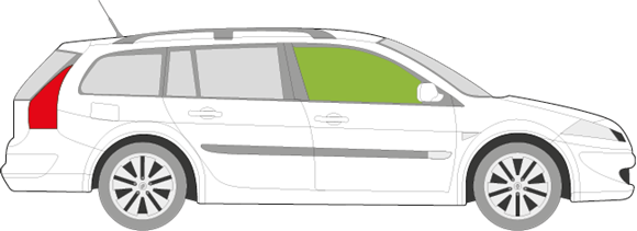 Afbeelding van Zijruit rechts Renault Mégane break 