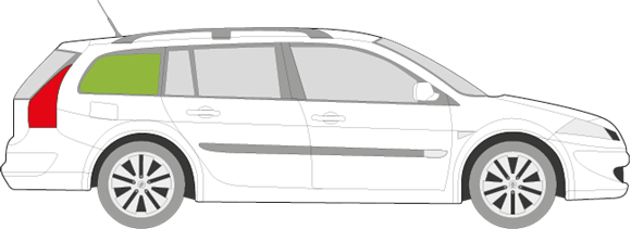 Afbeelding van Zijruit rechts Renault Mégane break 