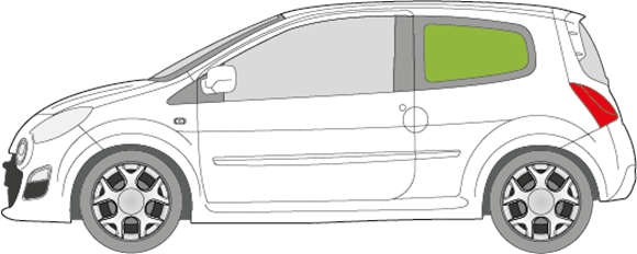 Afbeelding van Zijruit links Renault Twingo 