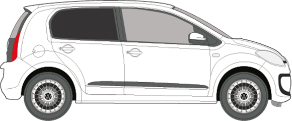 Afbeelding van Zijruit rechts Volkswagen UP! 5 deurs (DONKERE RUIT)