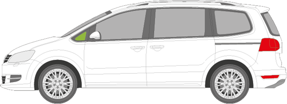 Afbeelding van Zijruit links Volkswagen Sharan (zonder chroom)