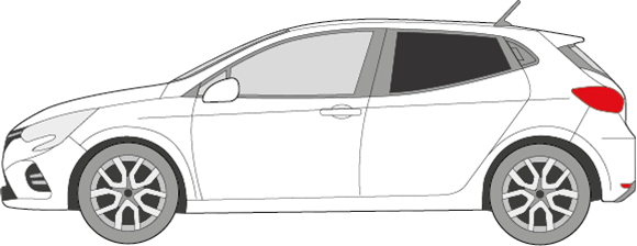 Afbeelding van Zijruit links Renault Clio (DONKERE RUIT)