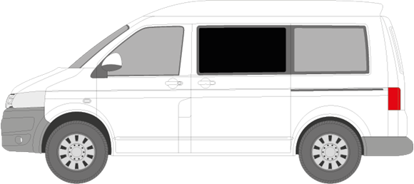 Afbeelding van Zijruit links Volkswagen Transporter Family schuifdeur (DONKERE RUIT)