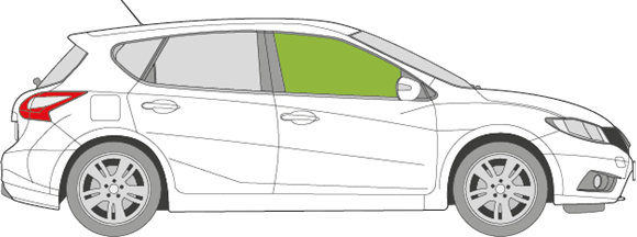 Afbeelding van Zijruit rechts Nissan Pulsar