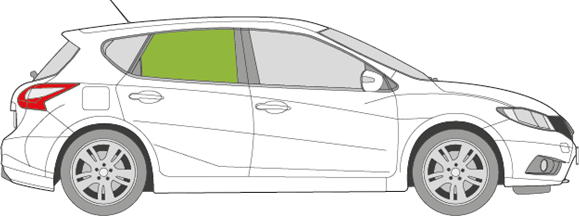 Afbeelding van Zijruit rechts Nissan Pulsar