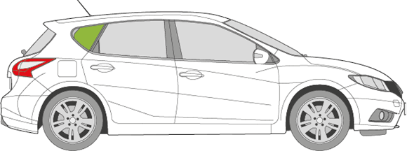 Afbeelding van Zijruit rechts Nissan Pulsar