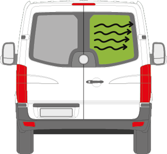 Afbeelding van Achterruit rechts Volkswagen Crafter getint/verwarmd