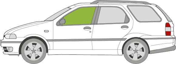 Afbeelding van Zijruit links Fiat Palio sedan 