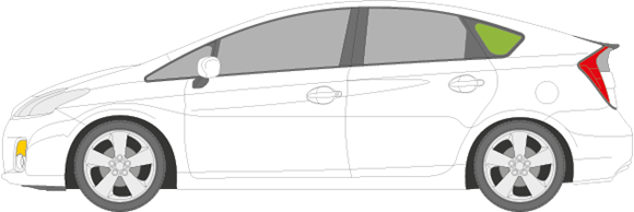 Afbeelding van Zijruit links Toyota Prius 