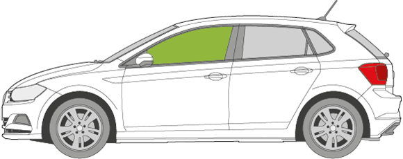 Afbeelding van Zijruit links Volkswagen Polo 5 deurs