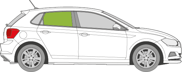 Afbeelding van Zijruit rechts Volkswagen Polo 5 deurs