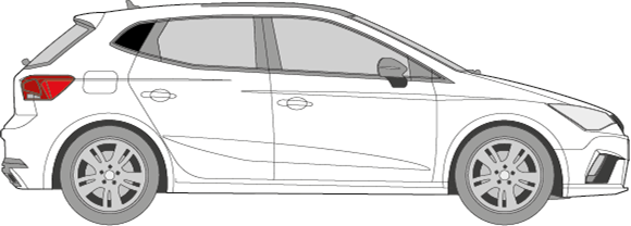 Afbeelding van Zijruit rechts Seat Ibiza (DONKERE RUIT)